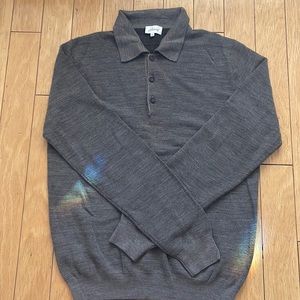 New Brioni Size 50 Grey Collar Sweater - Wool Cotton